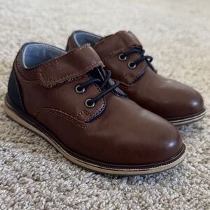 jumping beans Brown Boys Dress Shoes with Navy Accents
